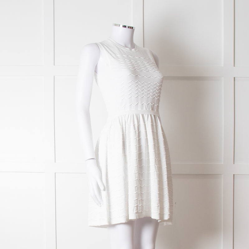 Red Valentino White Knit Sleeveless Mini Dress