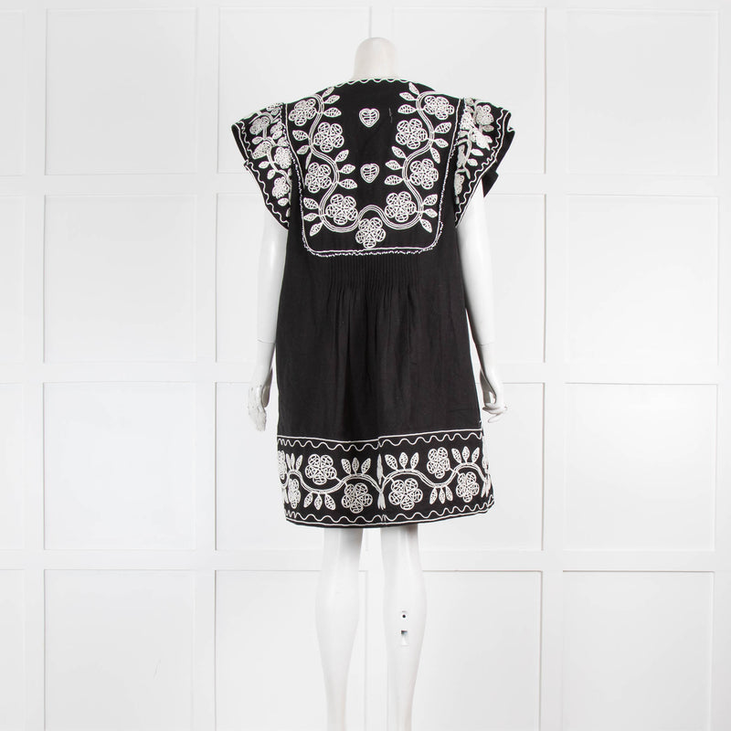 Sea New York Black Beck Embroidery Tunic Dress