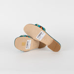 Prada Turquoise Embellished Slides