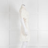Off-White Cream Linen Blend Buttoned Up Short Sleeve Dress
