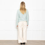 Marccain Green Boucle Jacket With Green Crystal Buttons