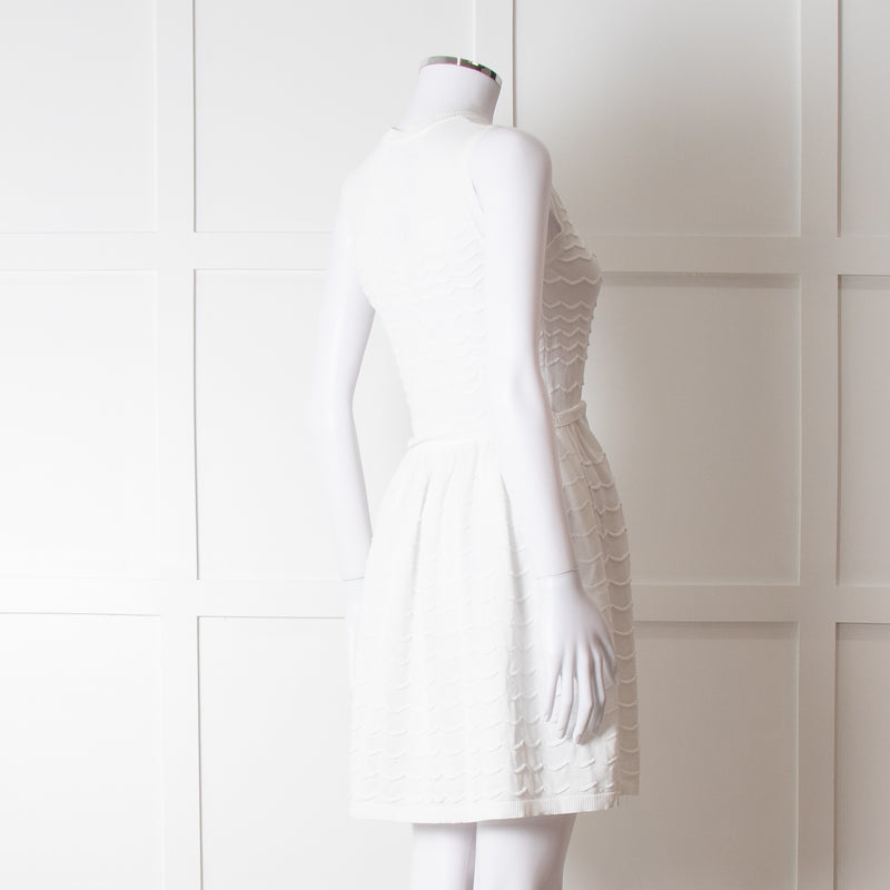 Red Valentino White Knit Sleeveless Mini Dress