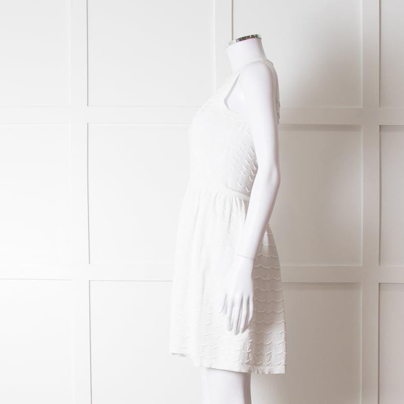 Red Valentino White Knit Sleeveless Mini Dress