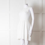 Red Valentino White Knit Sleeveless Mini Dress