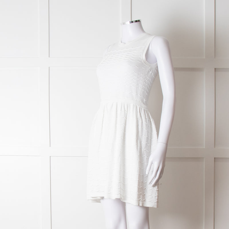 Red Valentino White Knit Sleeveless Mini Dress