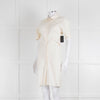 Off-White Cream Linen Blend Buttoned Up Short Sleeve Dress