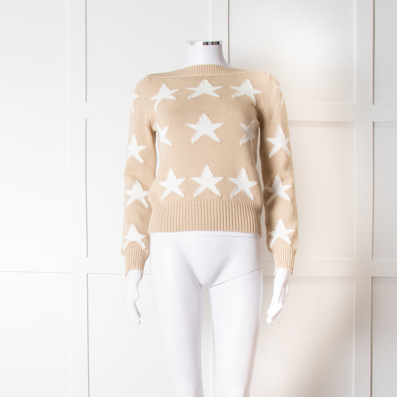 Max Mara Beige White Star Sweater