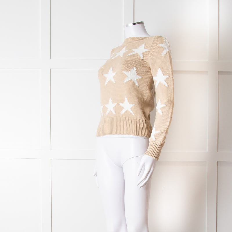 Max Mara Beige White Star Sweater