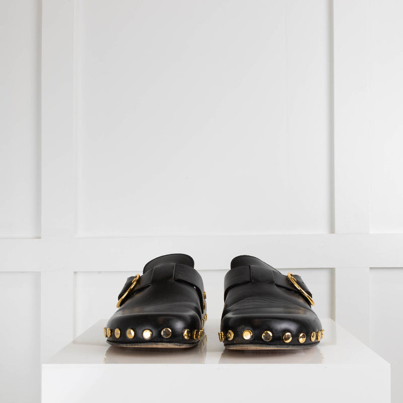 Isabel Marant Black Studded Leather Mules