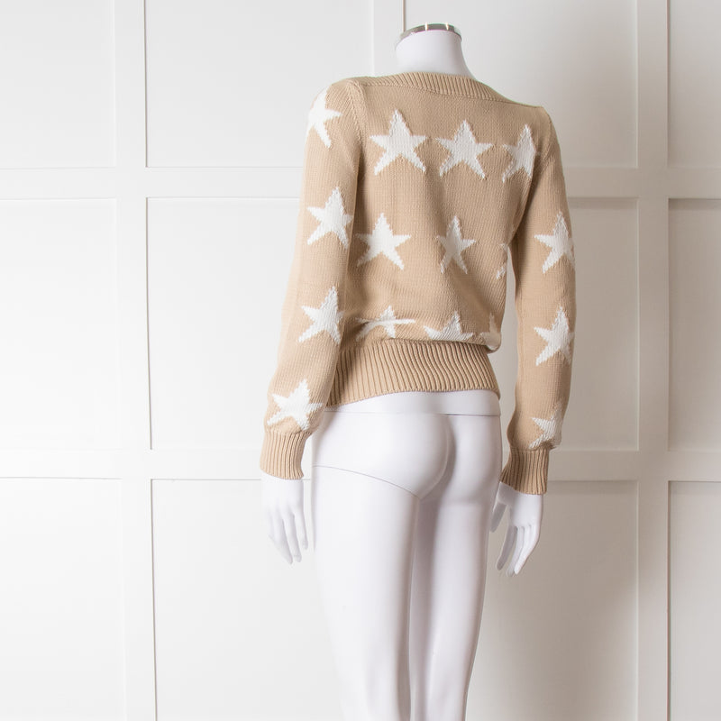 Max Mara Beige White Star Sweater