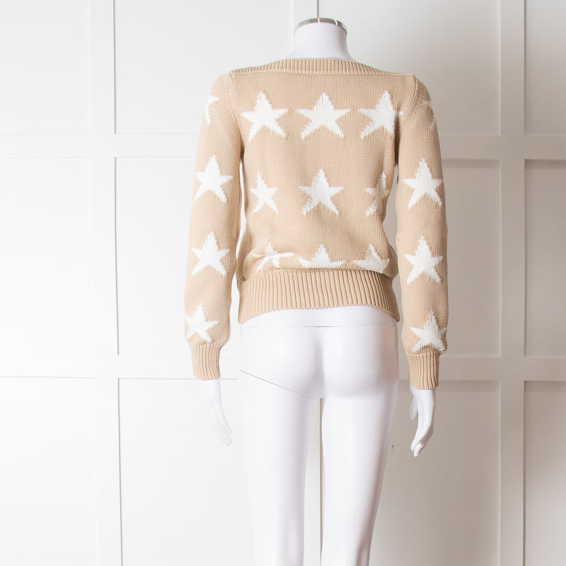 Max Mara Beige White Star Sweater