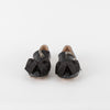 Miu Miu Black Leather Satin Bow Slip On Shoes
