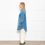Raey Blue Front Pocket Oversized Denim Shirt Jacket