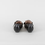 Miu Miu Black Leather Satin Bow Slip On Shoes