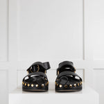 Isabel Marant Black Gold Stud Platform Sandals