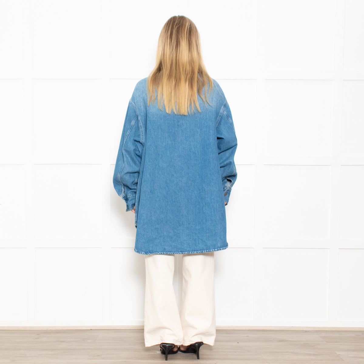 Raey Blue Front Pocket Oversized Denim Shirt Jacket
