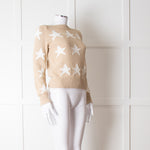 Max Mara Beige White Star Sweater
