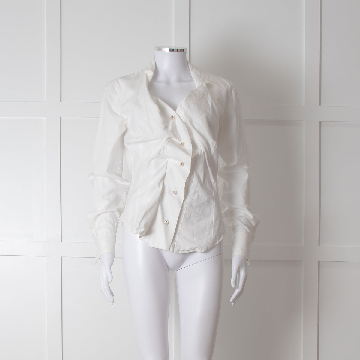 Vivienne Westwood Anglomania Cream Low Neck Shirt