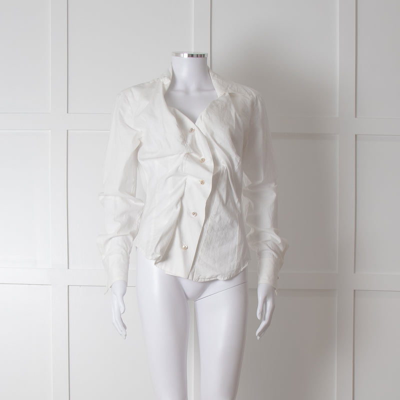 Vivienne Westwood Anglomania Cream Low Neck Shirt