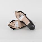 Miu Miu Black Leather Satin Bow Slip On Shoes