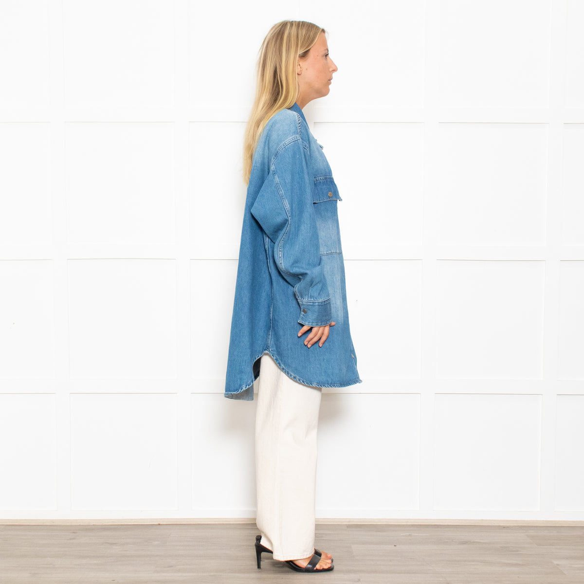 Raey Blue Front Pocket Oversized Denim Shirt Jacket