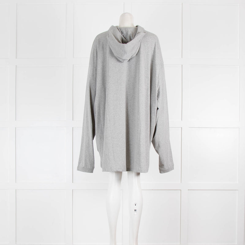 Raey Grey Hooded Long Sleeve T Shirt