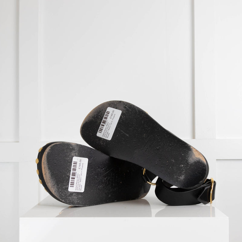 Isabel Marant Black Gold Stud Platform Sandals