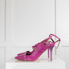 Malone Souliers Fuchsia Patent Crystal Buckle Heeled Shoes
