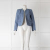 Sandro Denim Chain detail Collarless Short Jacket