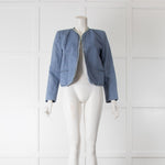 Sandro Denim Chain detail Collarless Short Jacket