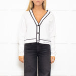Karl Lagerfeld White Lightweight Knit Cardigan