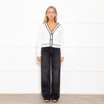 Karl Lagerfeld White Lightweight Knit Cardigan