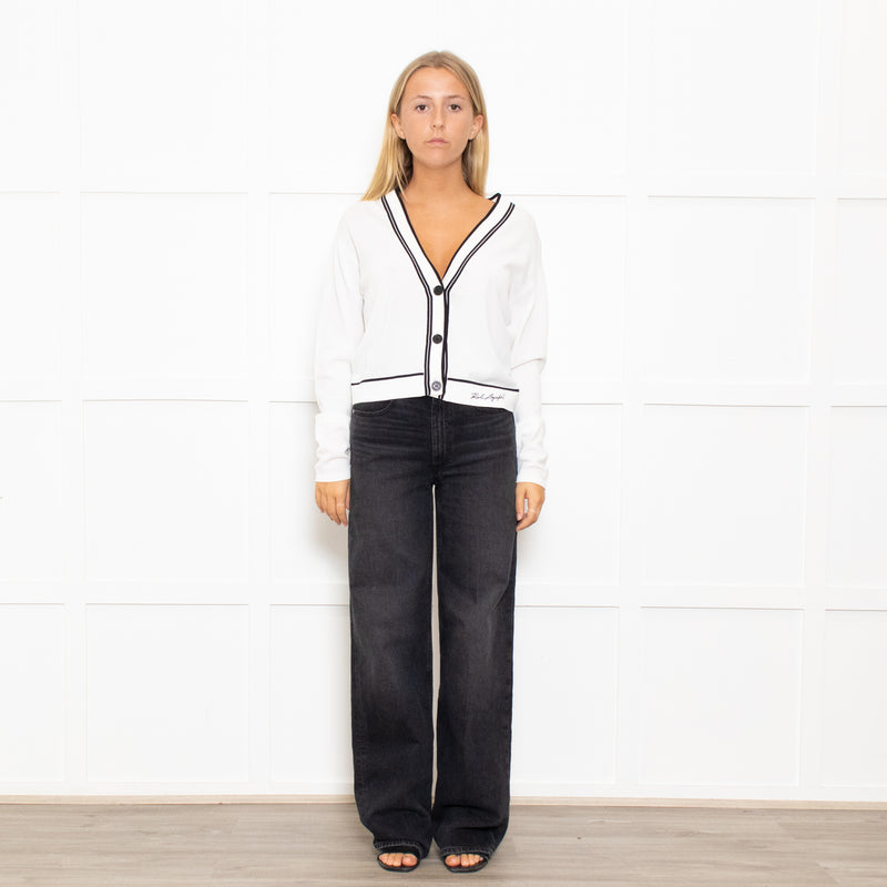 Karl Lagerfeld White Lightweight Knit Cardigan