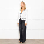 Karl Lagerfeld White Lightweight Knit Cardigan