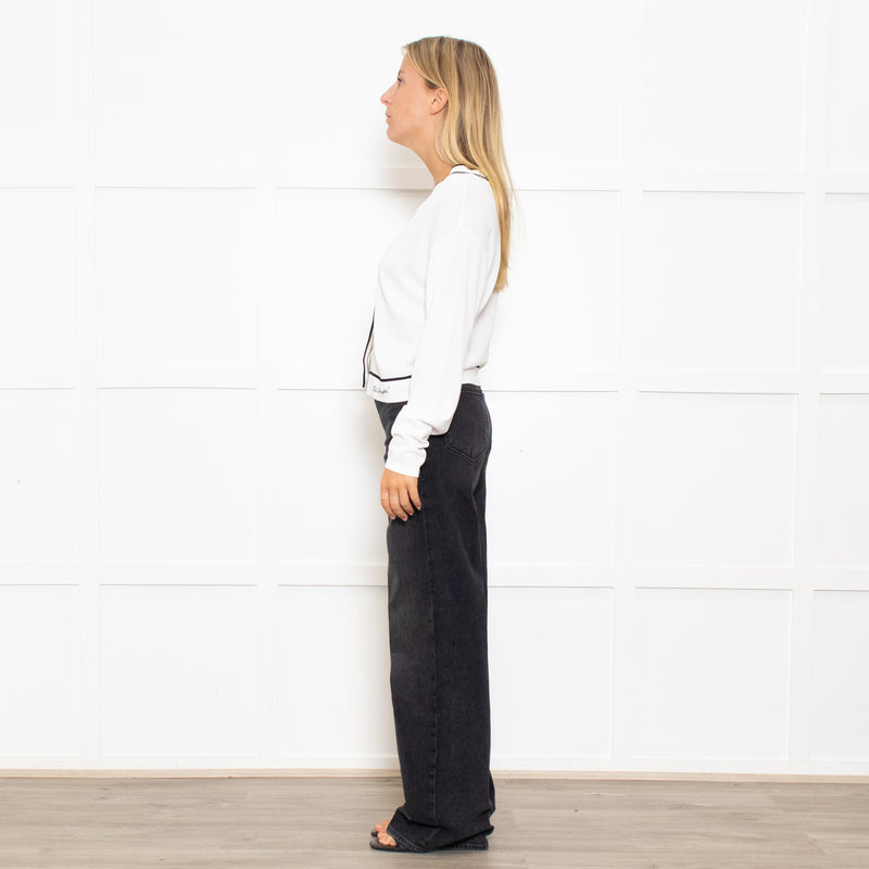 Karl Lagerfeld White Lightweight Knit Cardigan
