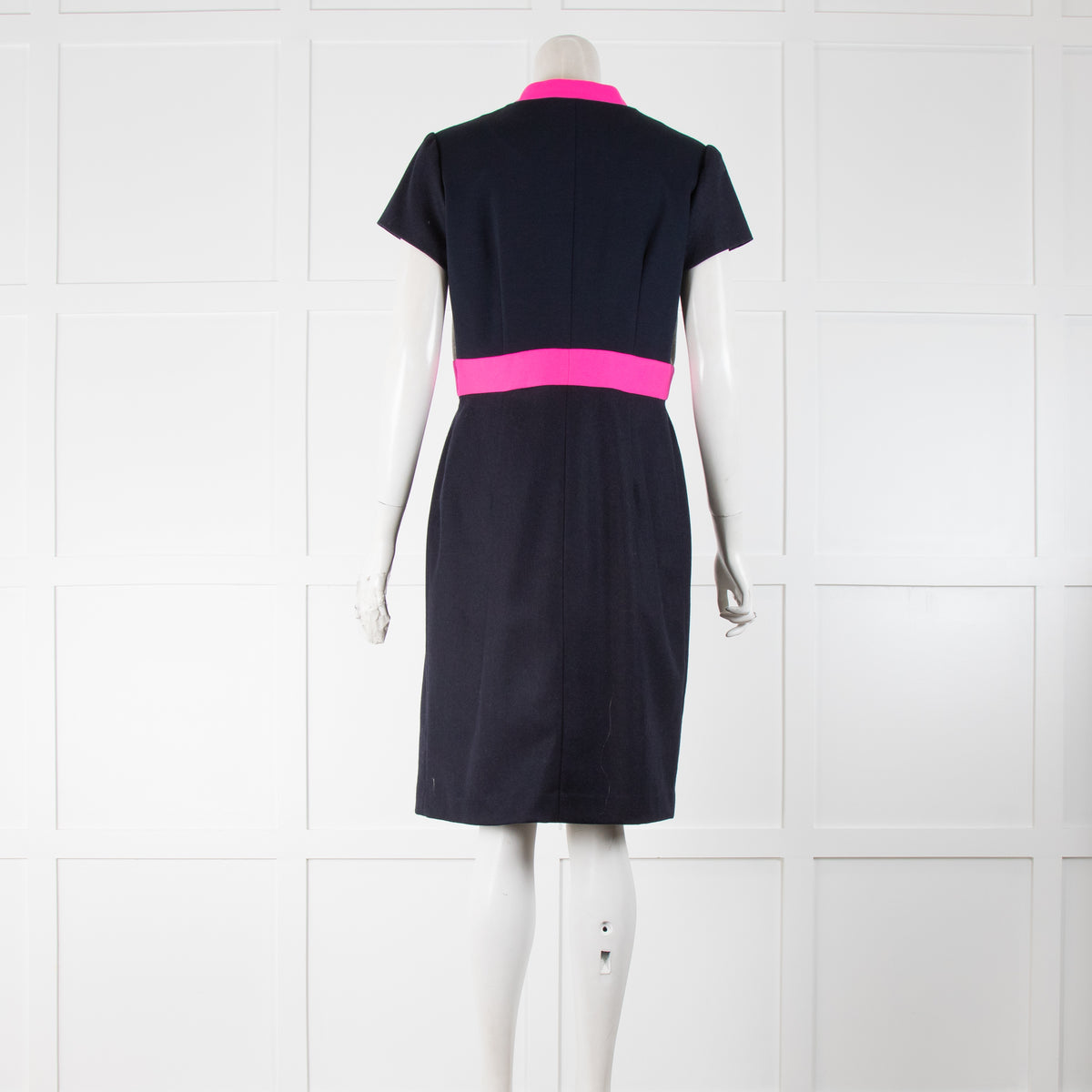 Vilagallo Navy Blue With Grey And Pink Inserts Dress