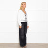 Karl Lagerfeld White Lightweight Knit Cardigan