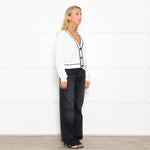Karl Lagerfeld White Lightweight Knit Cardigan