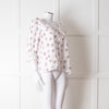 Pink City Prints White Red Blossom Scallop Trim Top