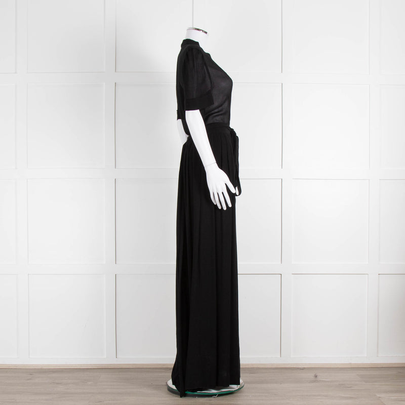 Isabel Marant Etoile Black Short Sleeve Sheer Maxi Dress
