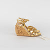 Miu Miu Gold Carved Wooden Wedge