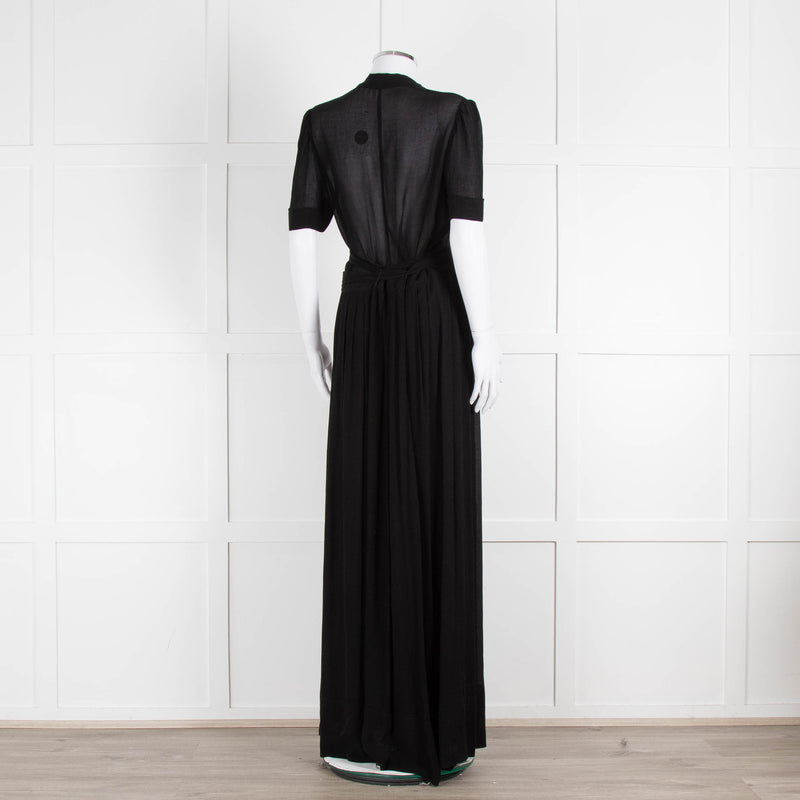 Isabel Marant Etoile Black Short Sleeve Sheer Maxi Dress