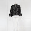 Pinko Black Sheer Top With Velvet Stars