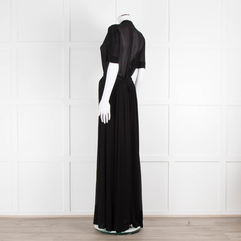 Isabel Marant Etoile Black Short Sleeve Sheer Maxi Dress