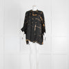 Delos Marius Black/Brown Short Sleeve Silk Shirt
