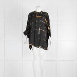 Delos Marius Black/Brown Short Sleeve Silk Shirt