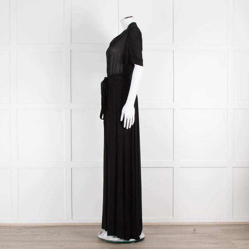Isabel Marant Etoile Black Short Sleeve Sheer Maxi Dress