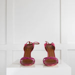Malone Souliers Fuchsia Pink Black Dotted Sandals