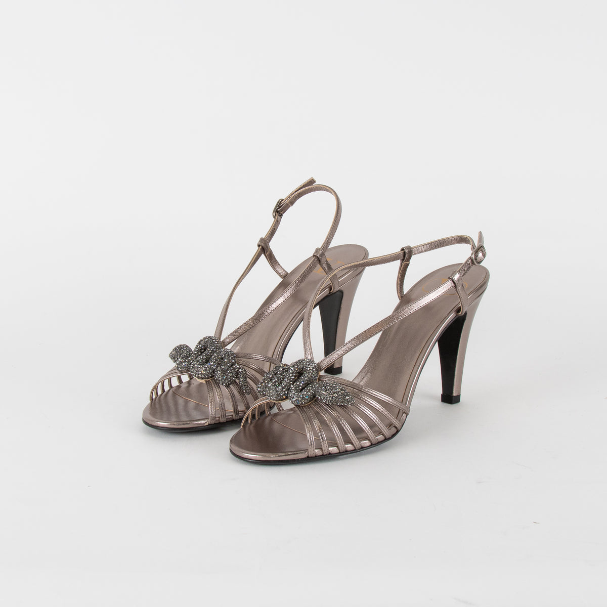 Valentino Metallic Bronze Snake Heeled Sandals