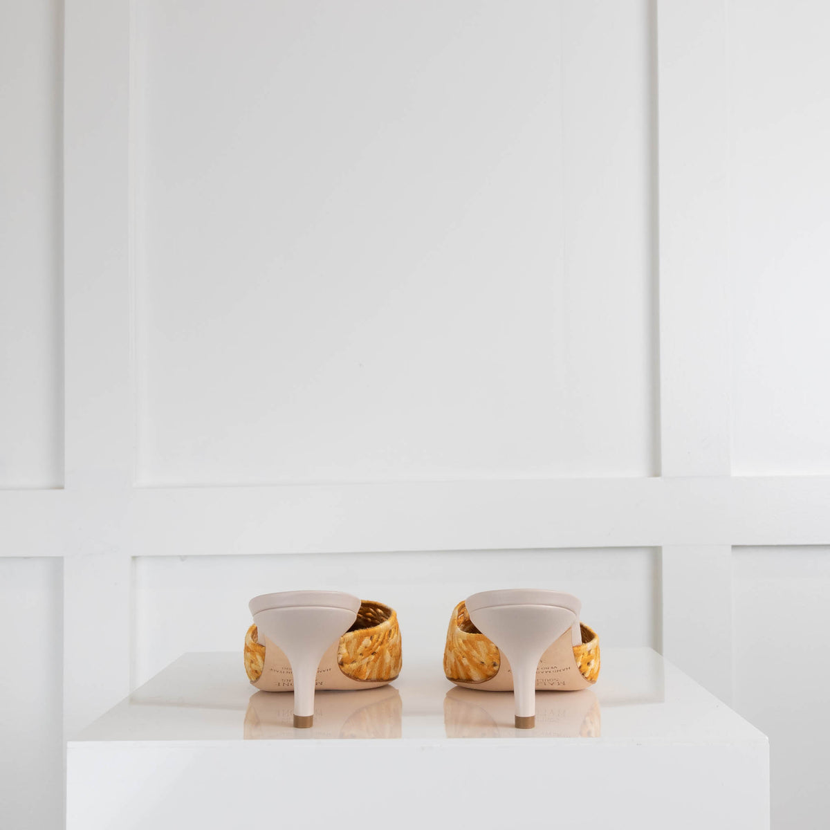 Malone Souliers Yellow Lace Pointy Mules